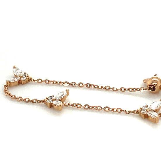 18K Rose Gold Diamond Marquise Butterfly Bracelet