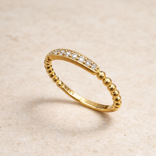 14K Yellow Gold Ladies Diamond Band – side edit