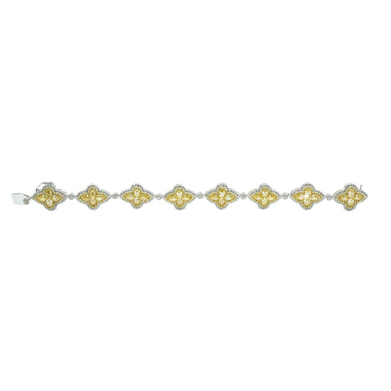 Yellow Diamond Flower Tennis Bracelet