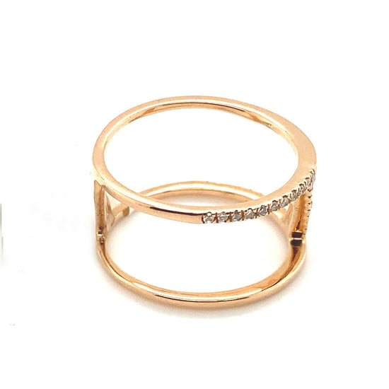 14K Rose Gold Infinity Crossover Diamond Ring