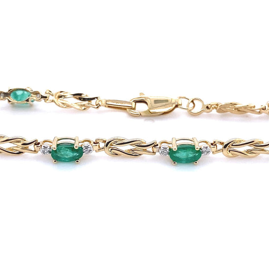 Diamond and emerald bracelet
