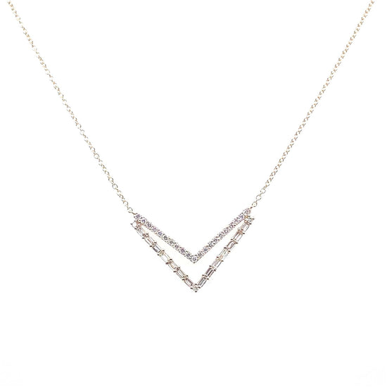 Dainty and Elegant Diamond Buagette Necklace
