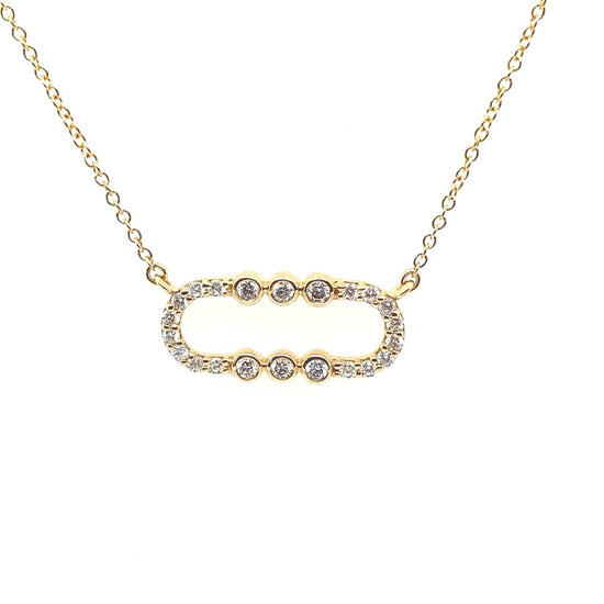 Dainty Link Diamond Pendant Necklace