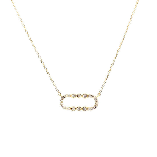 Dainty Link Diamond Pendant Necklace