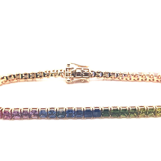 Multi Color Natural Sapphire Bracelet