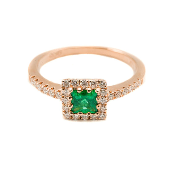 Princess cut emerald ring