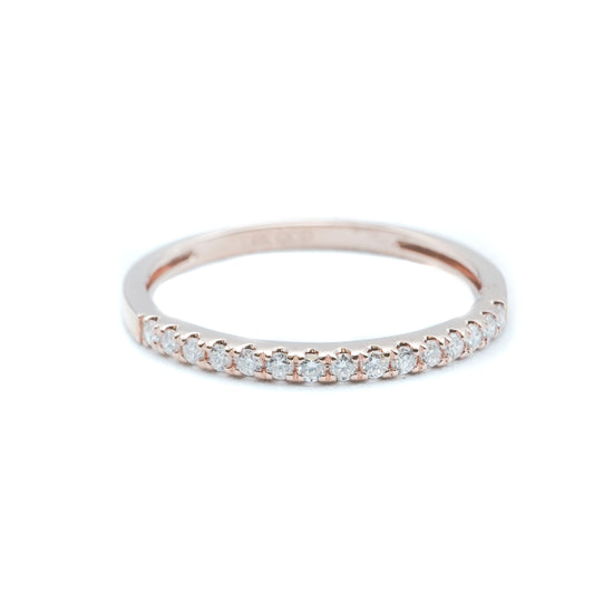 14K Rose Gold Round Diamond Wedding Band