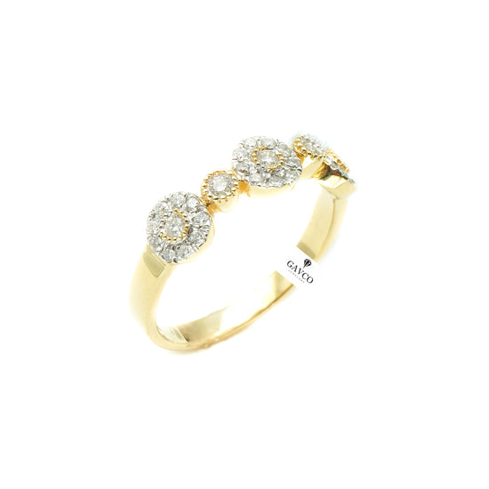 Golden Glow Halo Diamond Ring
