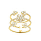 14K Yellow Gold Triple-Row Floral Diamond Cluster Ring - front