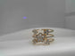 14K Yellow Gold Triple-Row Floral Diamond Cluster Ring - angle