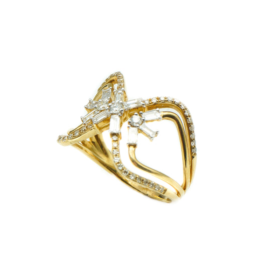 14K Yellow Gold Starburst Statement Ring