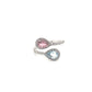 Dual Pear Tourmaline Diamond Bypass Ring