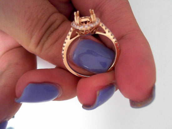 18K Rose Gold Diamond Semi-Mount Ring