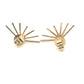 18K Yellow Gold Diamond Sunrise Stud Earrings