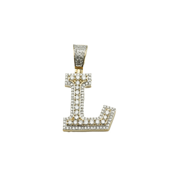 14K Yellow Gold Diamond L Pendant