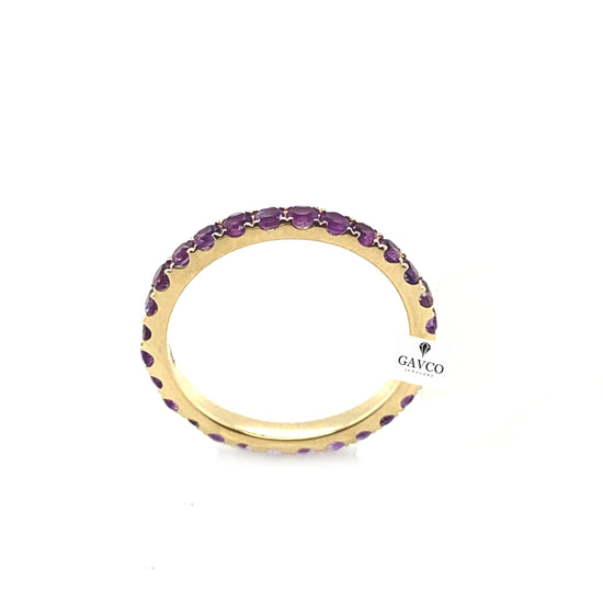14K Yellow Gold Amethyst Eternity Band
