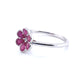Blooming Elegance Ruby and Diamond Flower Ring