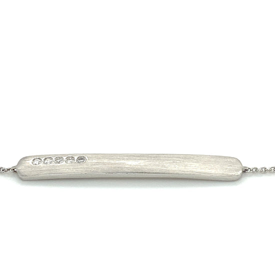 14K White Gold Engravable Plate Bracelet