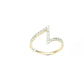 14K Yellow Gold Chevron Diamond Ring