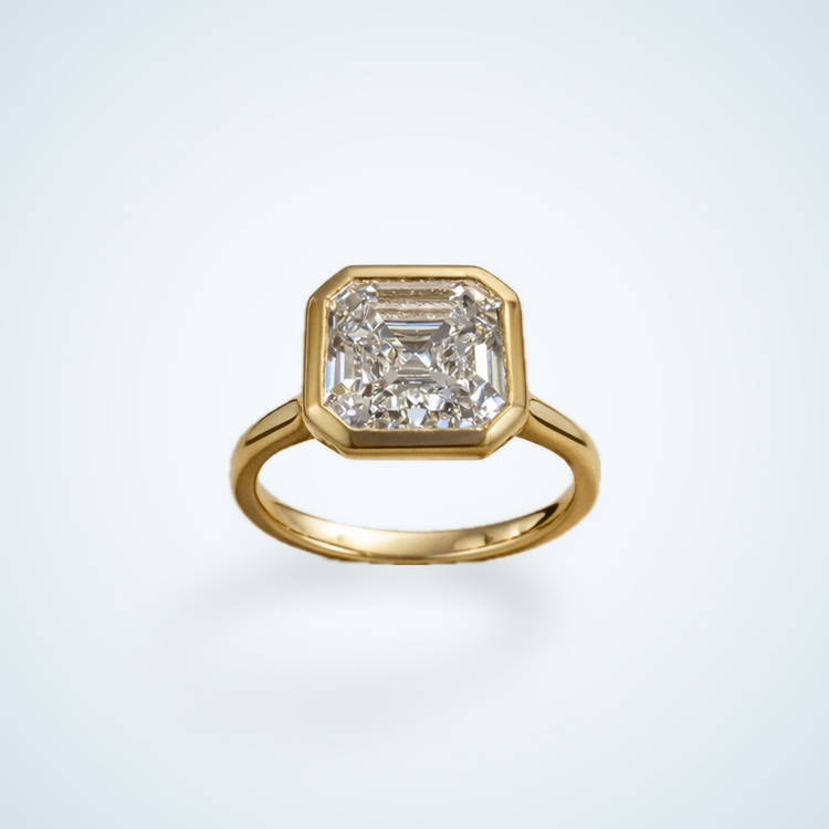 14k Yellow Gold Asscher-Cut Diamond Bezel Ring – Gavco Jewelers