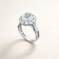 Lady’s 18K White Gold Aquamarine Fashion Ring with Diamonds – side edit