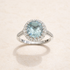 14K White Gold Aquamarine Diamond Ring – front edit
