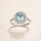 14K White Gold Aquamarine Diamond Ring – front edit