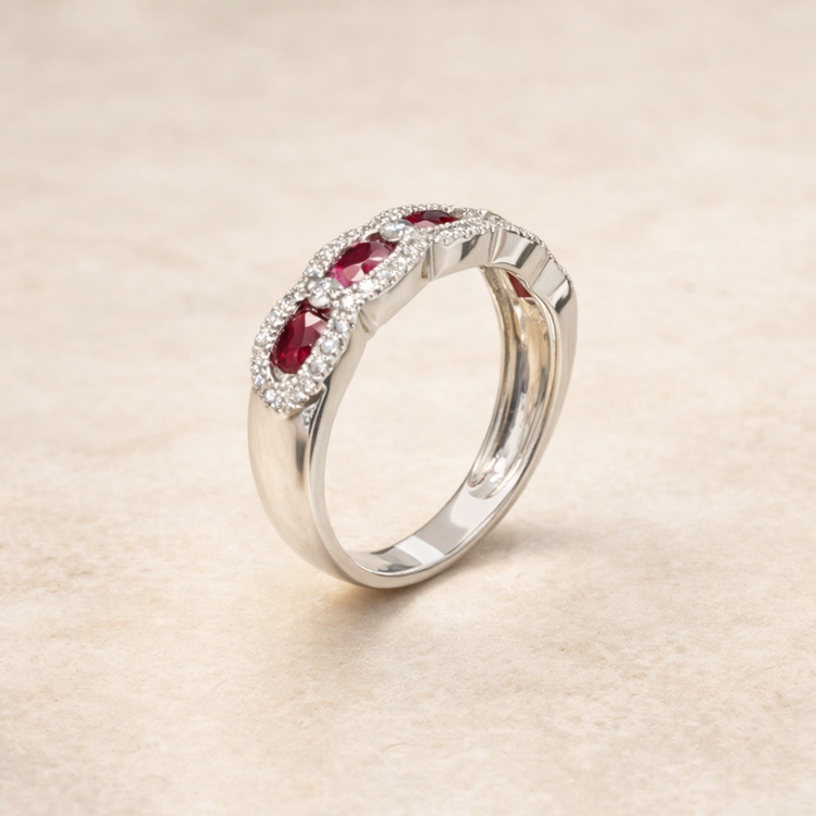 Eternal Passion Ruby and Diamond ring – side edit