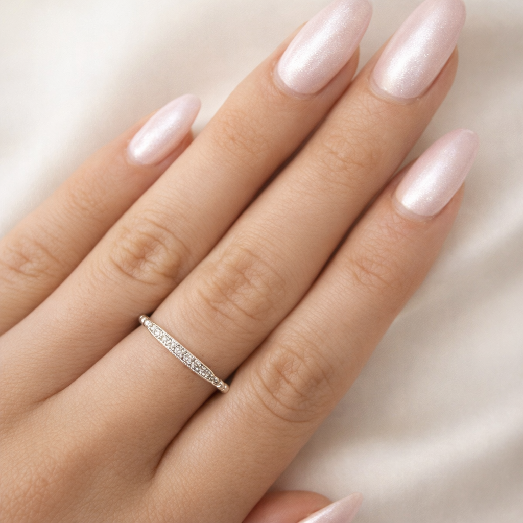 14K White Gold Ladies Diamond Band – model edit