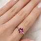 Blooming Elegance Ruby and Diamond Flower Ring – model edit