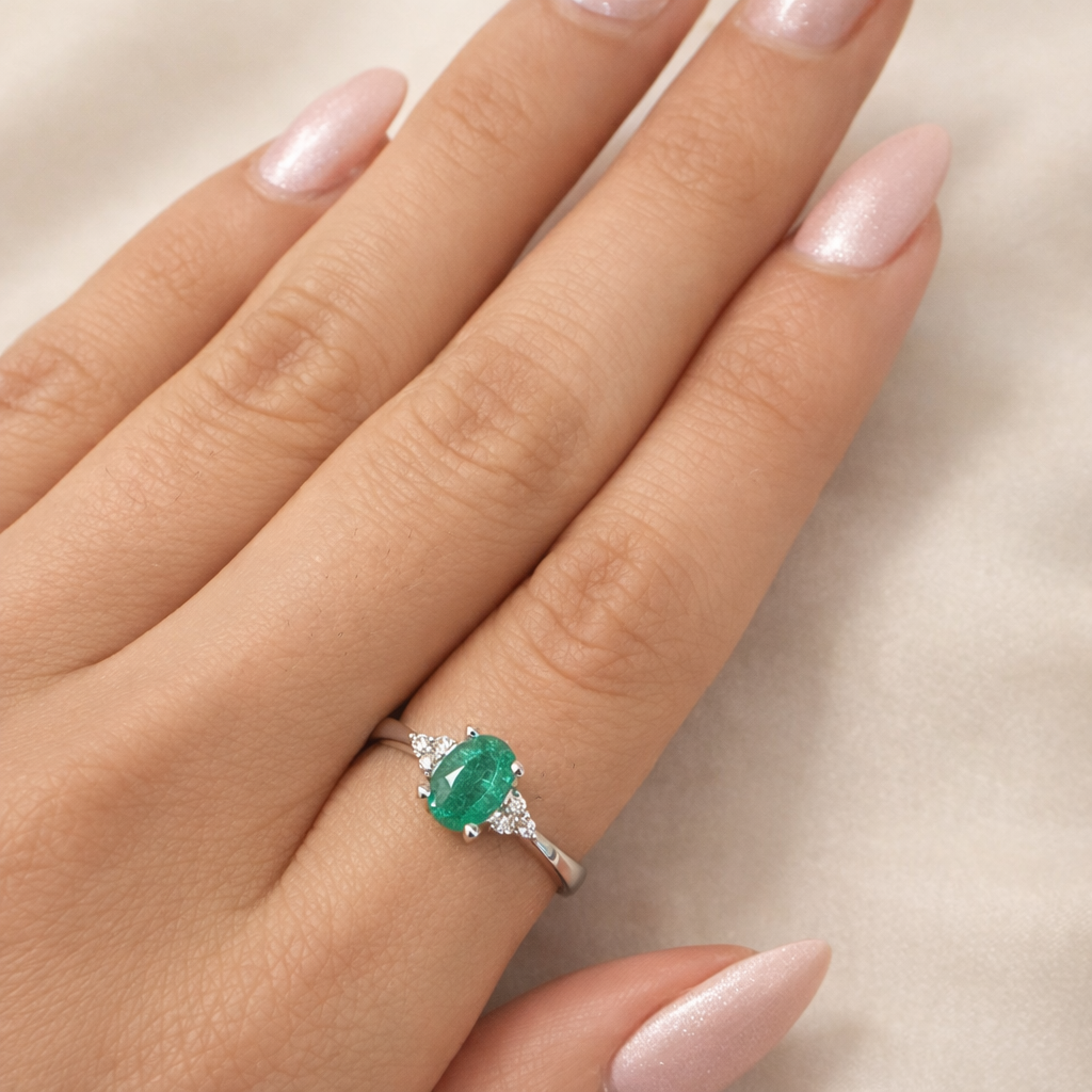 Diamond and emerald ring. – model edit