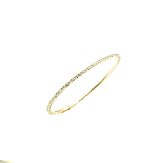 14K Yellow Gold Flexible Diamond Bangle