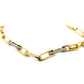 14K yellow gold diamond paperclip bracelet, side view