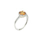 14K White Gold London Blue Topaz and Diamond Halo Ring