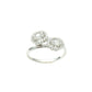 14K White Gold Double Cluster Diamond Ring