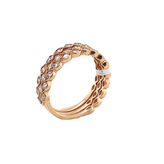Elegant 14K Rose Gold Stackable Diamond Fashion Ring
