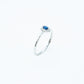 14K White Gold Blue Sapphire and Diamond Halo Ring