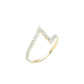 14K Yellow Gold Chevron Diamond Ring