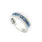 14K White Gold Blue Topaz and Diamond Halo Ring