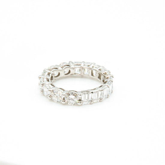 14K Round & Baguette Diamond Eternity Ring