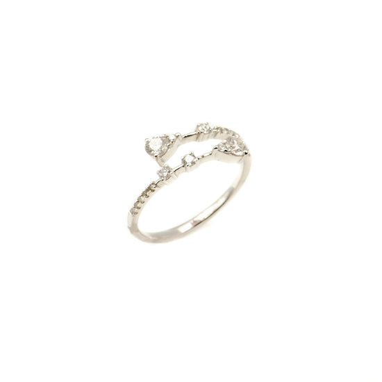 14K White Gold Diamond Bypass Ring