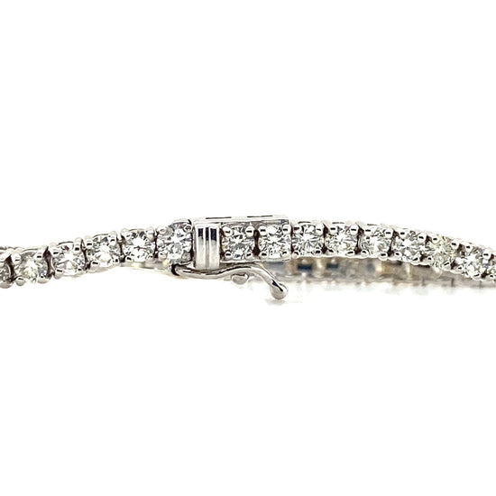 14K White Gold Diamond Tennis Bracelet with Secure Box Lock