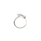 14K White Gold Diamond and Tourmaline Pear Bypass Ring