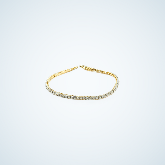 14K Yellow Gold Diamond Tennis Bracelet