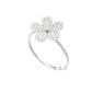 14K White Gold Nail Ring with Diamond Accents