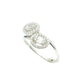 14K White Gold Double Cluster Diamond Ring