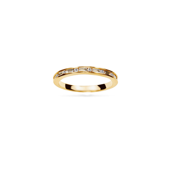 14K Rose Gold Baguette Diamond Wedding Band