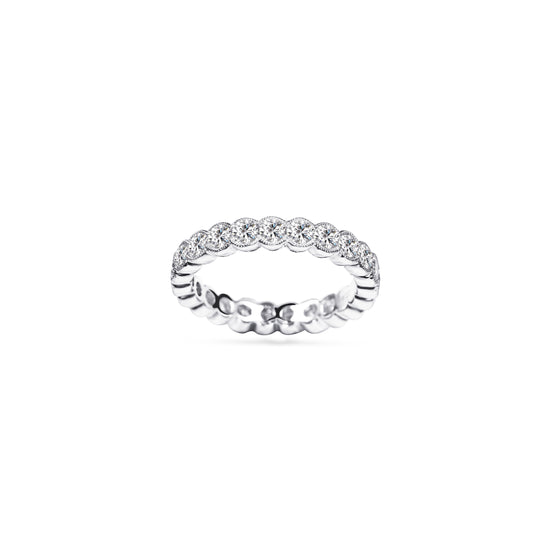 14K White Gold Diamond Wedding Band