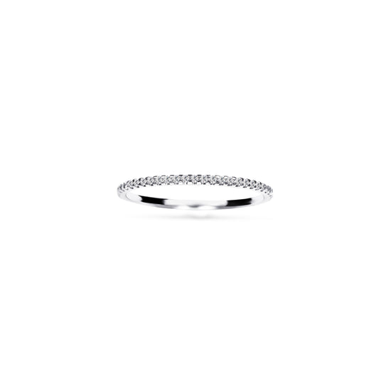 14K White Gold Diamond Pave Wedding Band