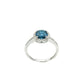 14K White Gold Blue Topaz Diamond Halo Ring